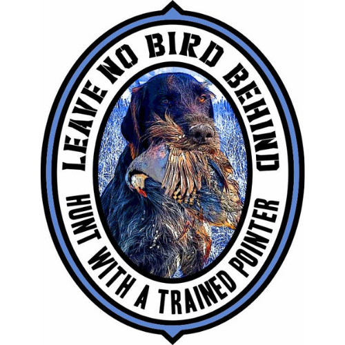 This elite, versatile hunting breed on our dog hunting decal is a perfect option for your upland bird hunting gear. The Drahthaar’s strong drive to hunt makes them a perfect hunting companion. This obedient and well-trained dog showcases his ability to point out upland birds in this popular hunting decal.
