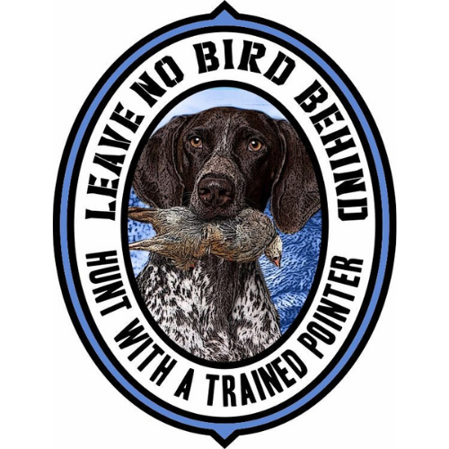 Tougher than the most, a German Shorthaired Pointer knows its call for the wild. The high energy of this breed does justice to this turkey hunting decal. For those on the lookout for turkey hunting decals, this short-haired pointer with a victorious glare will immediately catch your attention. Our hunting vinyl decals are waterproof hence perfect to personalize your gear.