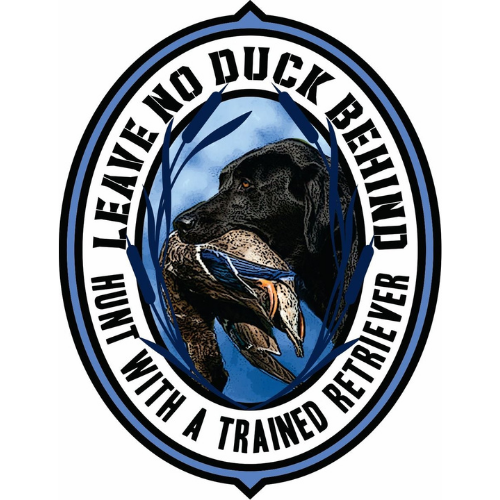 This black labrador hunting decal does justice to showcase the strength of your hunting companion and his strong drive to retrieve. If you want to personalise your hunting kit then this decal of an enthusiastic labrador with a duck will instantly be your favourite hunting sticker for your cooler or can be used as a cool truck window decal. You and your hunting partner can lead the day with a duck hunting sticker on your stuff.
