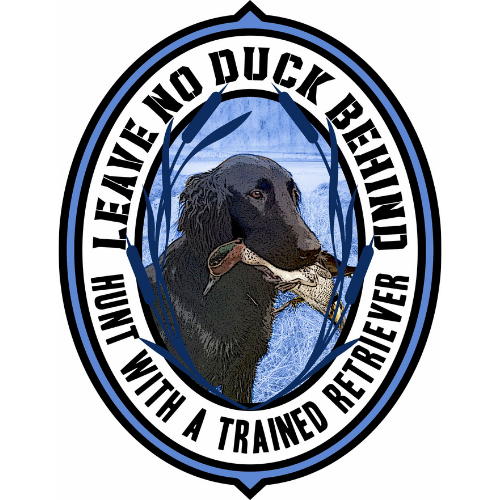 Flatties are hunting dogs with a forever-young temperament. Their decals instantly bring an enthusiastic vibe. Your Flat-Coat will keep the mood energetic even on a long hunting session. This bubbly dog is eager to please and will efficiently keep a lookout for birds during hunting. This duck hunting decal highlights the lovely flat-lying fur of this beautiful dog. 