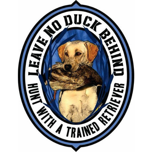 These duck hunting decals are the best way to show off your dog’s hunting prowess. The Yellow Labrador is one of the most popular dog breeds for waterfowl hunting. They are intelligent and sturdy which makes them ideal hunting partners. Our decal of this lab beautifully reflects their charming personality. The hunting decal of a yellow lab stands out everywhere from truck windows to coolers. Get these Yellow Labrador duck hunting stickers on high-quality vinyl in a waterproof glossy finish. 